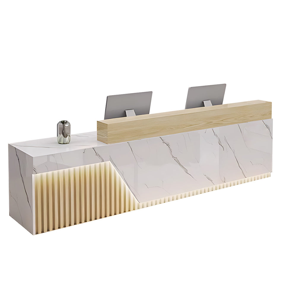 Modern Reception Desk LED Lighting Storage Eco Friendly for Salon Office JDT-2305