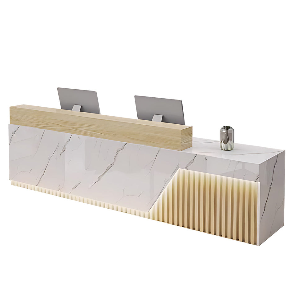 Modern Reception Desk LED Lighting Storage Eco Friendly for Salon Office JDT-2305