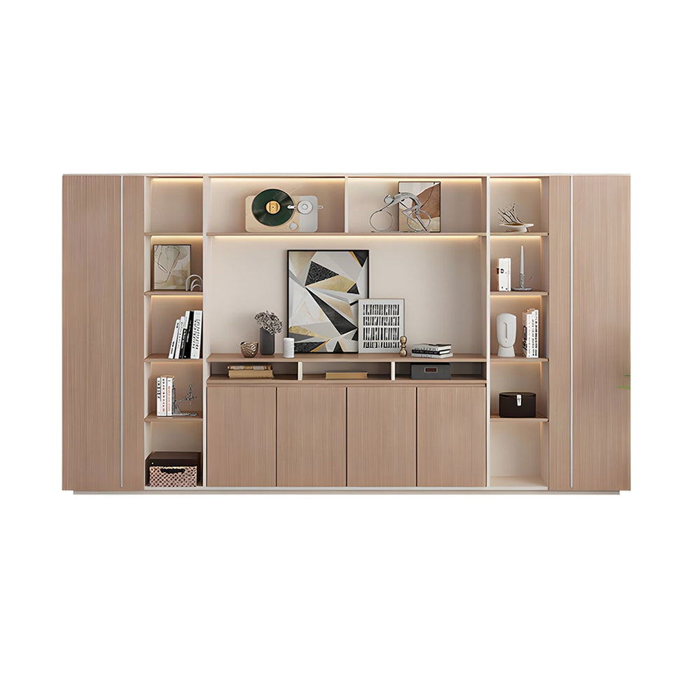 Premium Wooden Office File Cabinet with Open and Closed Storage for Executive Workspace WJG-2180