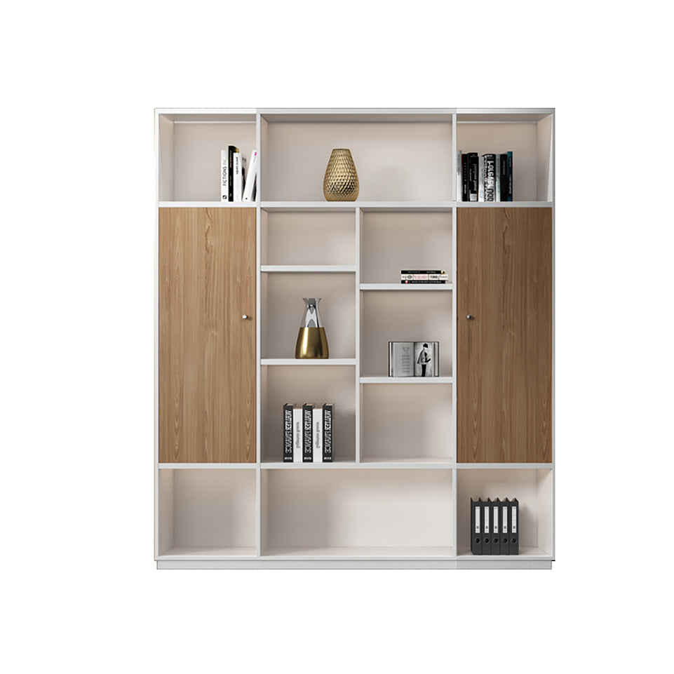 Color-Blocked L-Shaped Executive Desk with Combination Lock and Cabinet for Office LBZ-1027