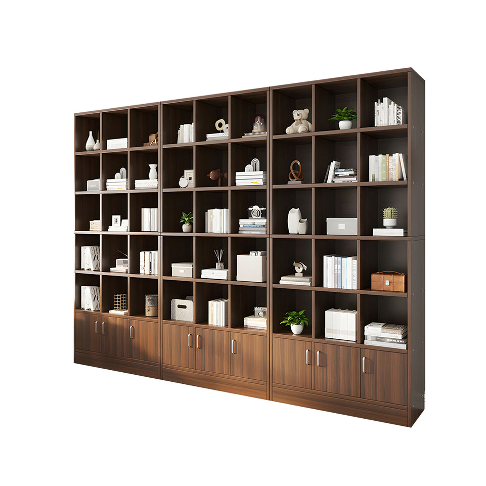Spacious Floor-to-Ceiling Wooden Bookcase – Multi-Layer Dustproof Storage Cabinet for Home with Deep Shelves CWG-2178