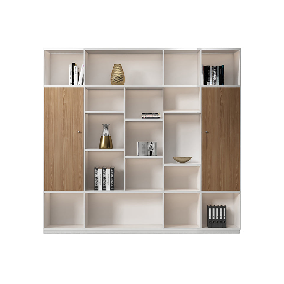 Color-Blocked L-Shaped Executive Desk with Combination Lock and Cabinet for Office LBZ-1027