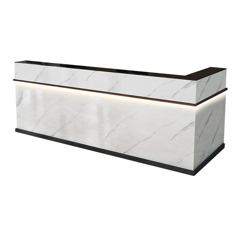 Compact Baked Paint Reception Desk With Keyboard Tray And Lockable Drawer For Salons, Boutiques And Offices JDT-1049
