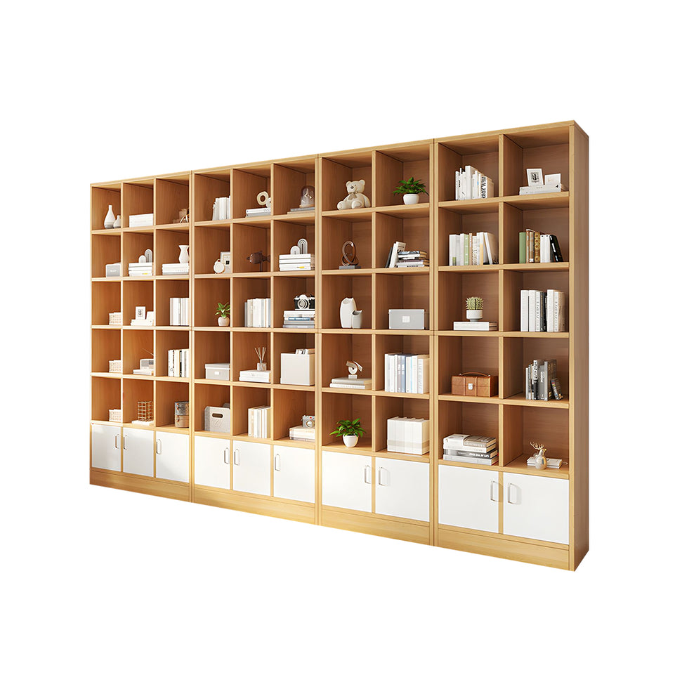 Spacious Floor-to-Ceiling Wooden Bookcase – Multi-Layer Dustproof Storage Cabinet for Home with Deep Shelves CWG-2178