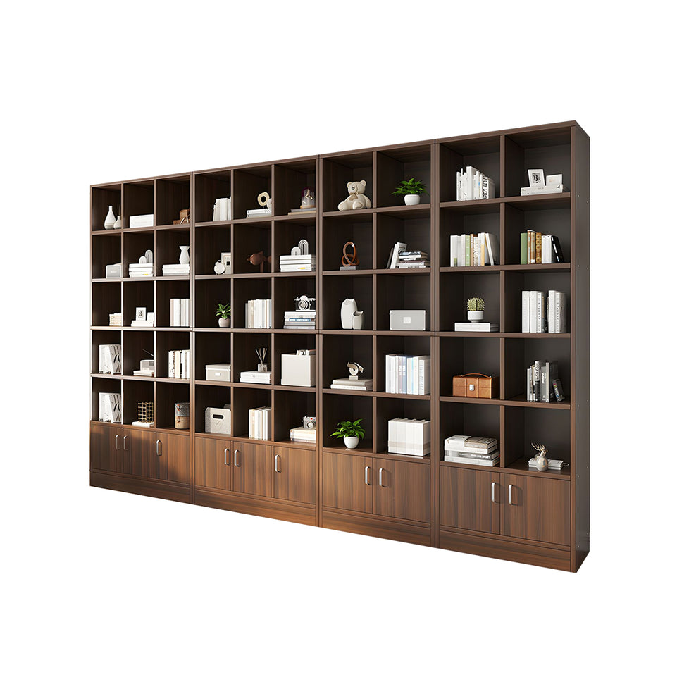 Spacious Floor-to-Ceiling Wooden Bookcase – Multi-Layer Dustproof Storage Cabinet for Home with Deep Shelves CWG-2178