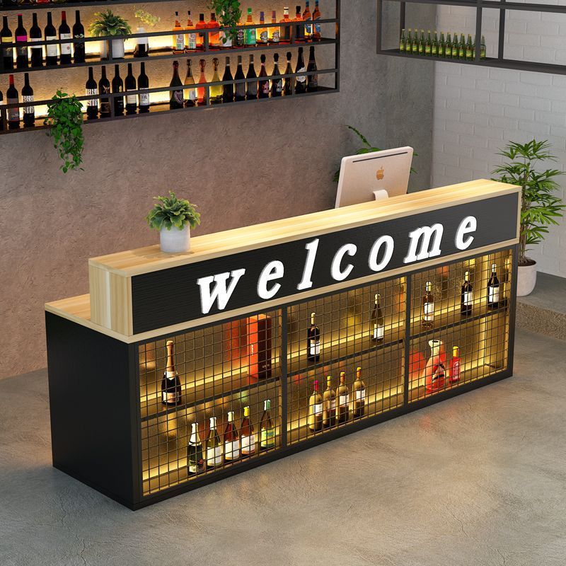 Industrial Chic and Retro-Inspired Iron Reception Desk for Bars Restaurants and BBQ Joints Settings JDT-1010