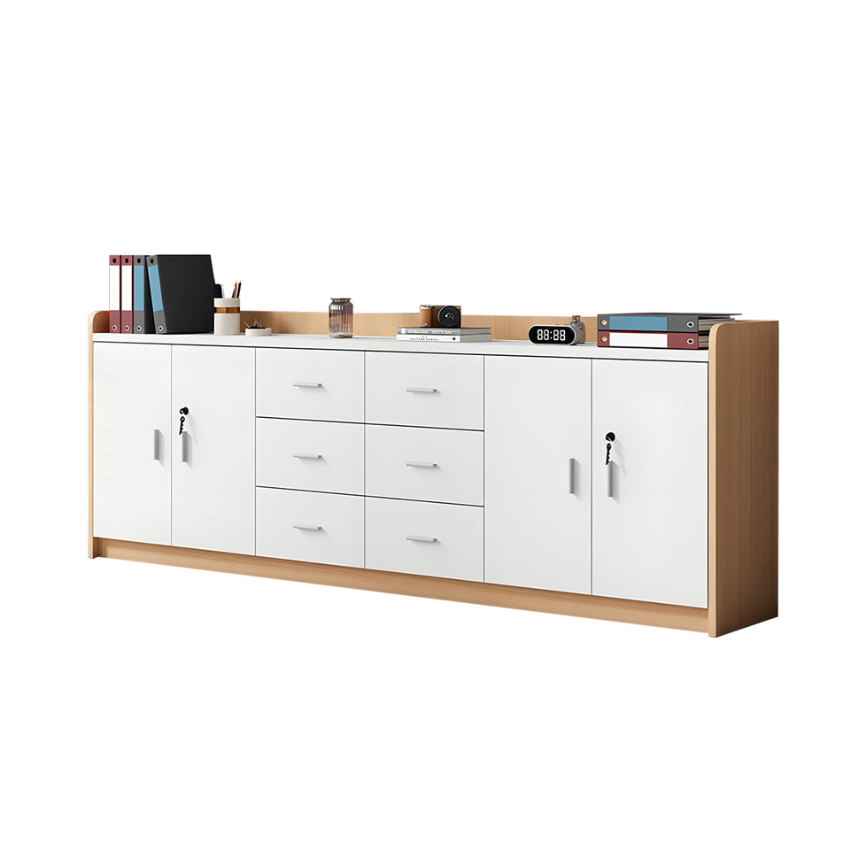 Elegant Wooden Office Low Cabinet With Lock, Large Storage Space, Smooth Silent Doors, Ideal for Conference Rooms and Workspaces CWG-2168