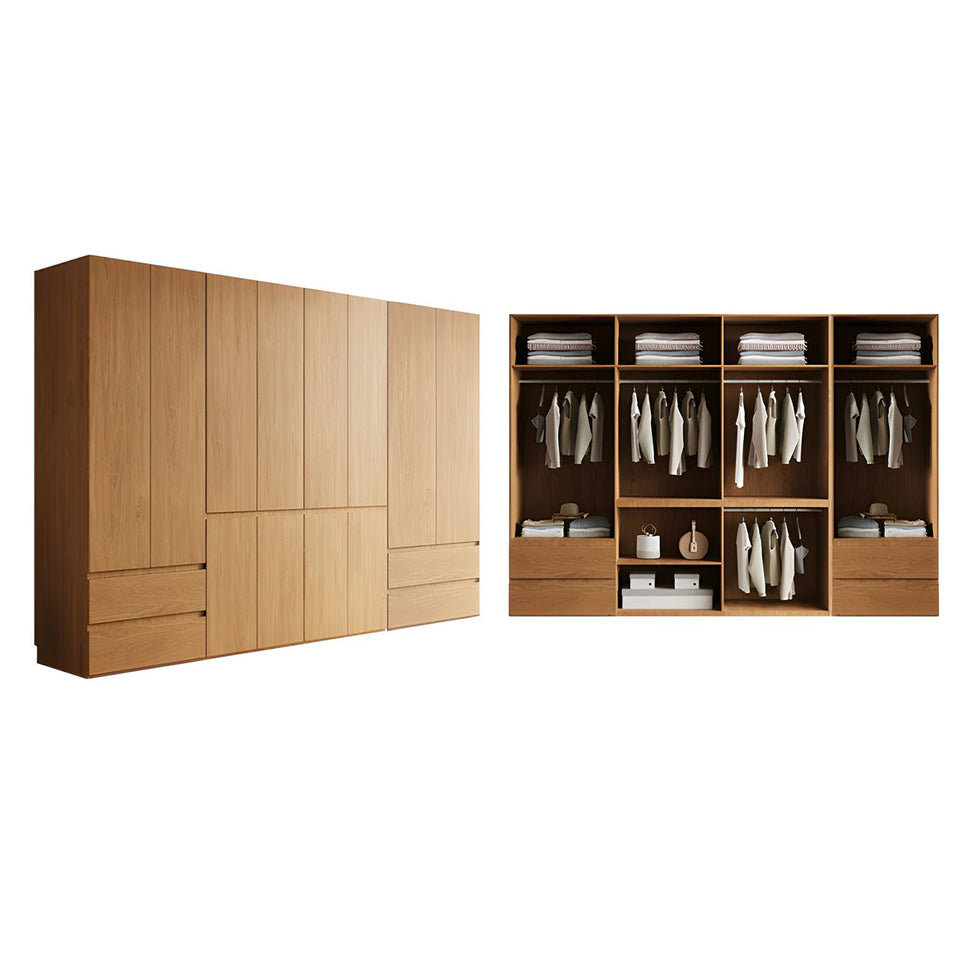 Vintage Wardrobe with Grooved Handle & Hanging Rod for Bedroom CWG-2136