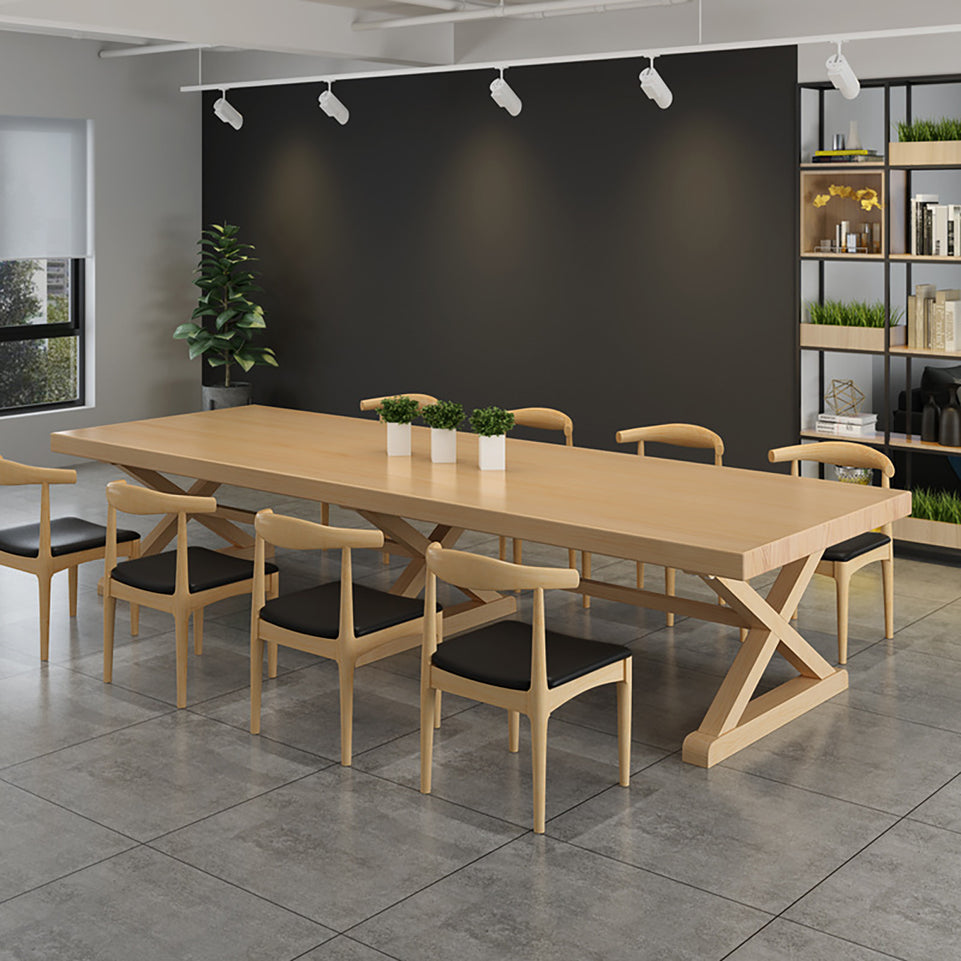 Nordic Simple Solid Wood Negotiation Conference Table and Chairs Rectangular Conference HYZ-10123