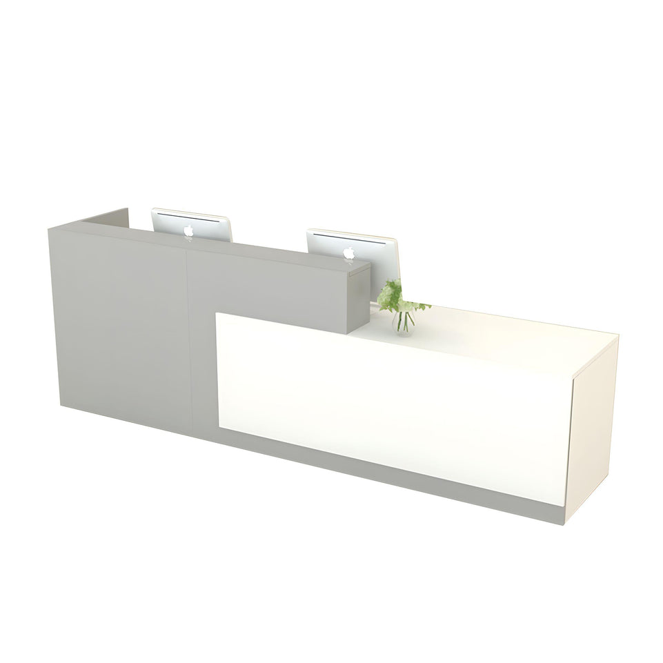 Color-Blocked Front Desk with Keyboard Tray and Shelf for Office JDT-10106