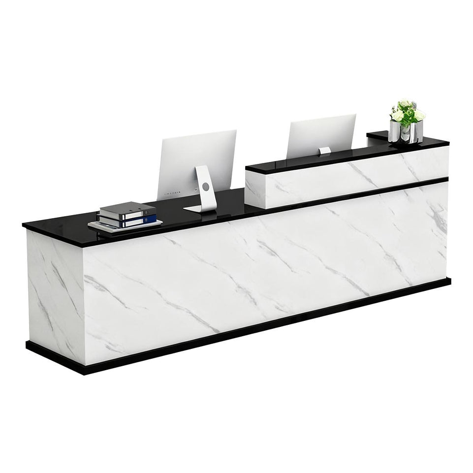 Corner Straight Stylish Reception Desk with Keyboard Tray and Drawers for Offices and Hotel Lobbies JDT-712