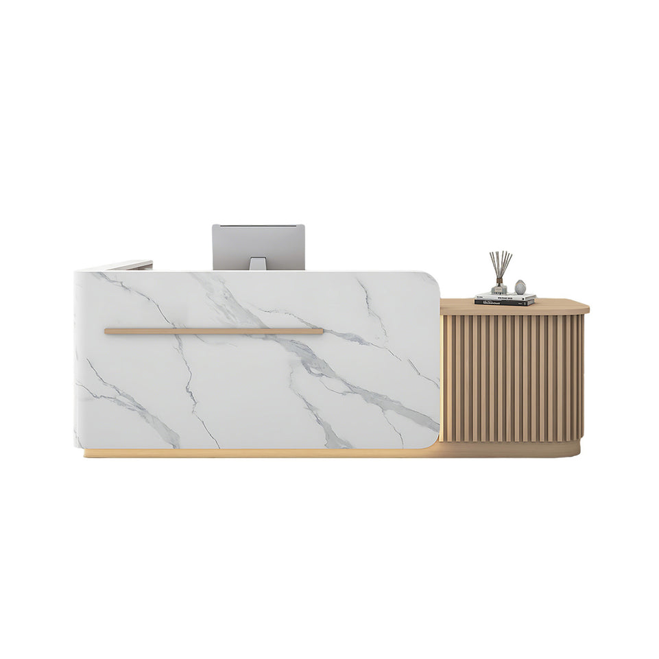 Sleek Reception Desk with Ample Storage & Functional Layout JDT-2342