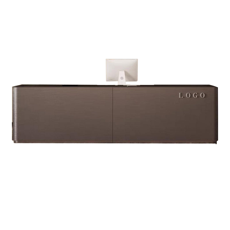 Modern Straight Front Desk with Drawers Keyboard Tray and 5 Drawers for Salons and Clothing Stores JDT-10139