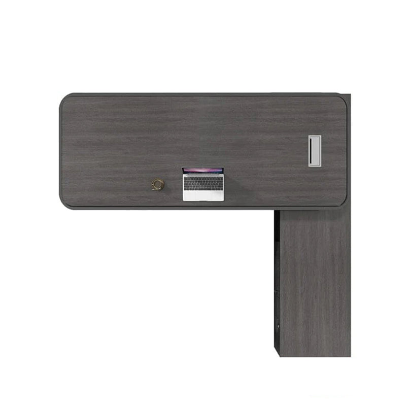 Substantial Executive Desk Walnut Color Modern Supervisor Manager Desk with Side Cabinet Dial Lock Customizable LBZ-1076