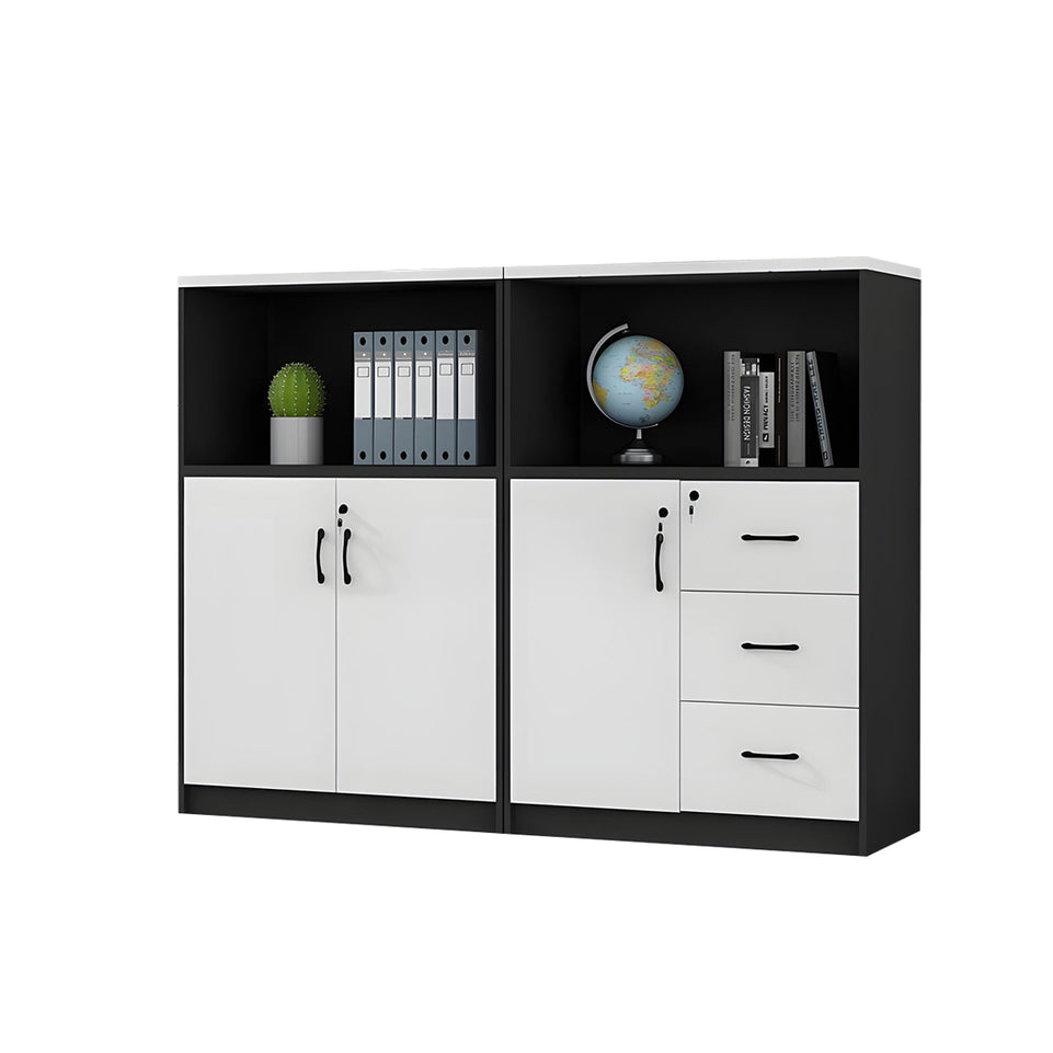 Stylish Multifunctional Office Storage Cabinet with Lockable Drawers for Workspace Organization, Printer Station, and Document Filing CWG-2167