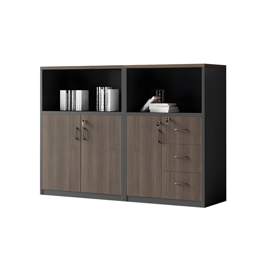 Stylish Multifunctional Office Storage Cabinet with Lockable Drawers for Workspace Organization, Printer Station, and Document Filing CWG-2167