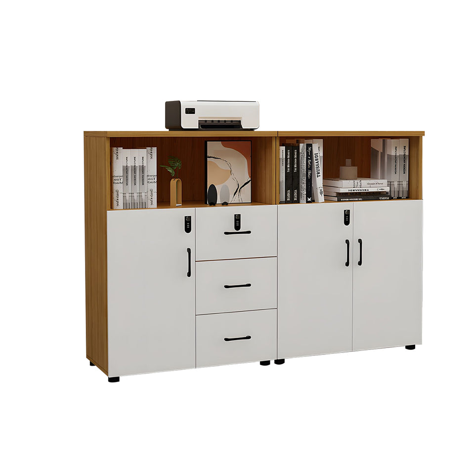 Stylish Lockable Wooden File Cabinet with Multi-Compartment Storage for Workspace CWG-2164