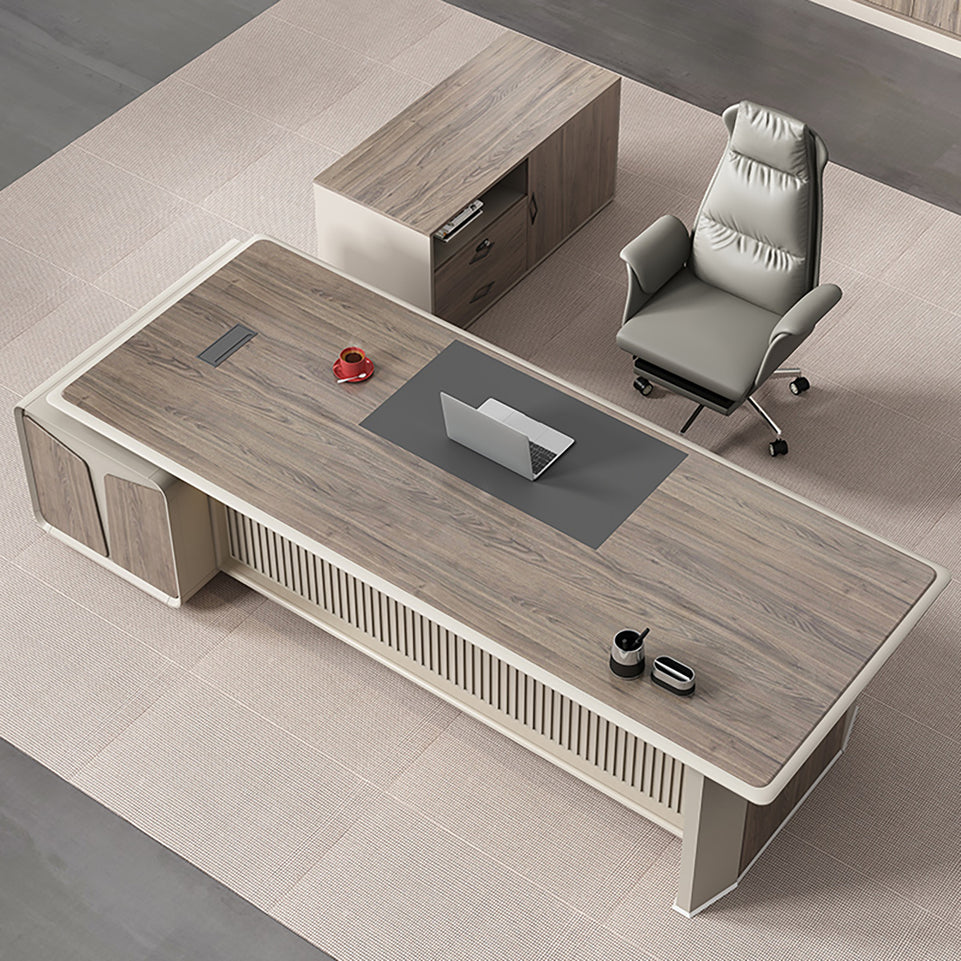 Elegant Executive Desk With Rounded Edge Design Modern Minimalist Office Desk LBZ-10163