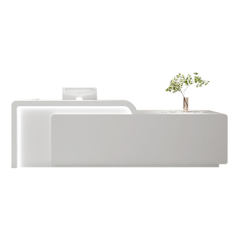 Minimalist Front Desk with LED Lights and Lockable Drawers for Salon JDT-10130