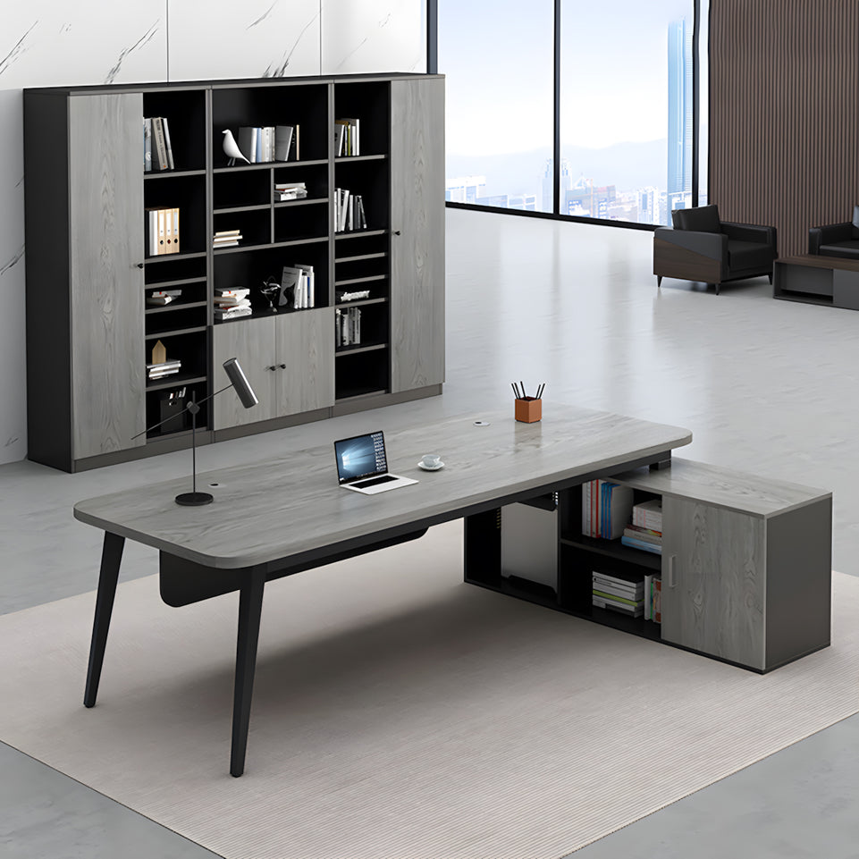 Office Executive Desk With curtain board with wiring hole Steel Leg Adjuster Foot LBZ-1078