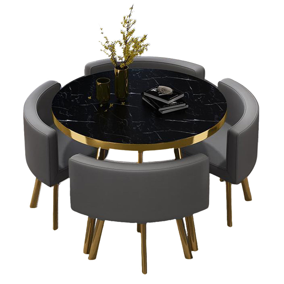 Round Reception Desk 31 in Wide with Marble Top for Office Lobby