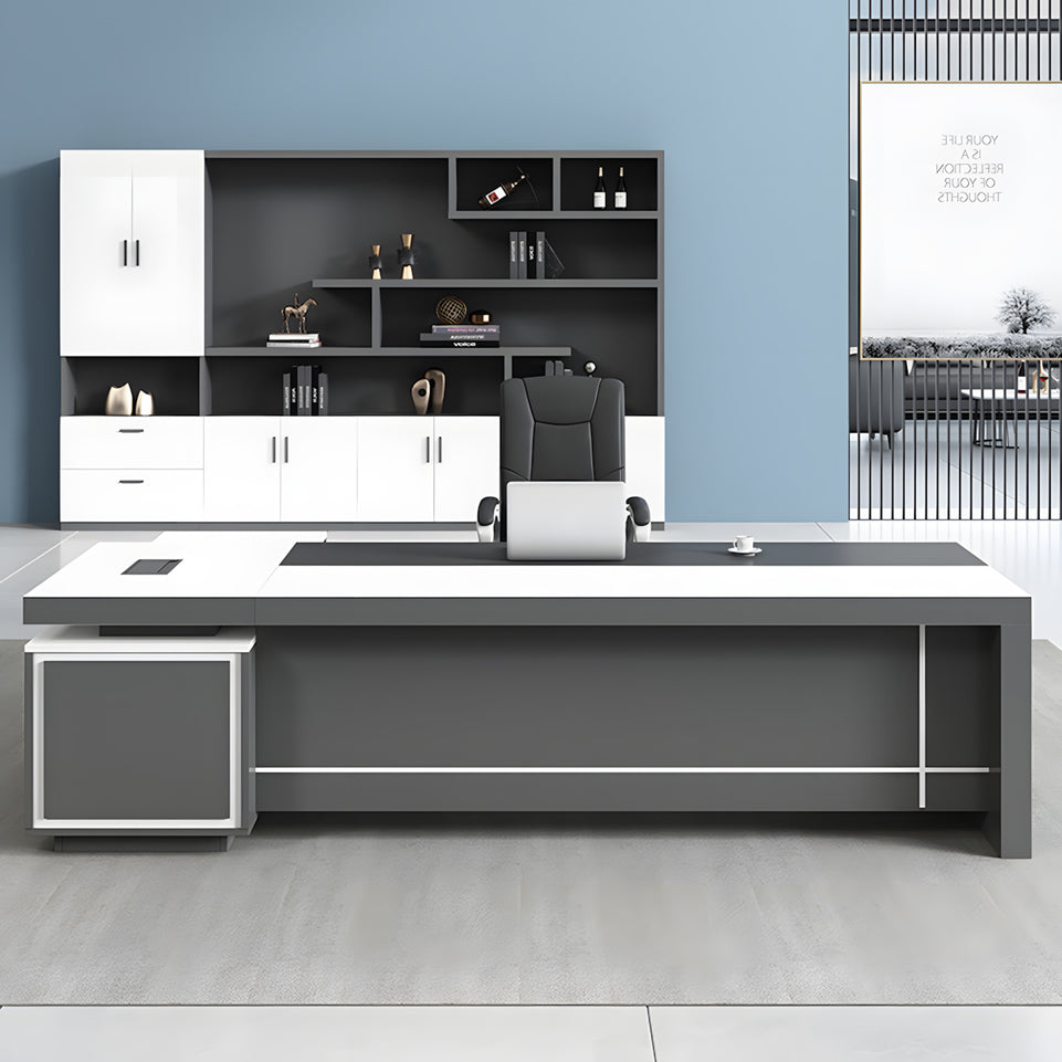 Enhance Your Workspace New Manager L Shaped Pure Office Desk and Chair Combination LBZ-109