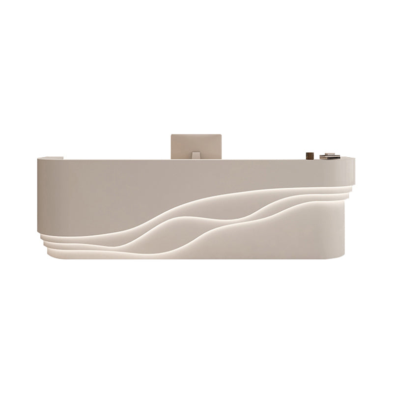 Wavy Straight Front Desk with 6 Drawers and 4 Cabinets for Yoga Studio and Clothing Store JDT-10146