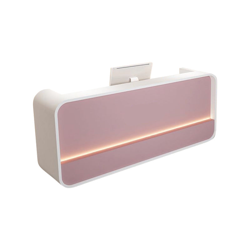Straight Reception Desk with LED Light and Keyboard Tray and Drawer for Stores JDT-1032