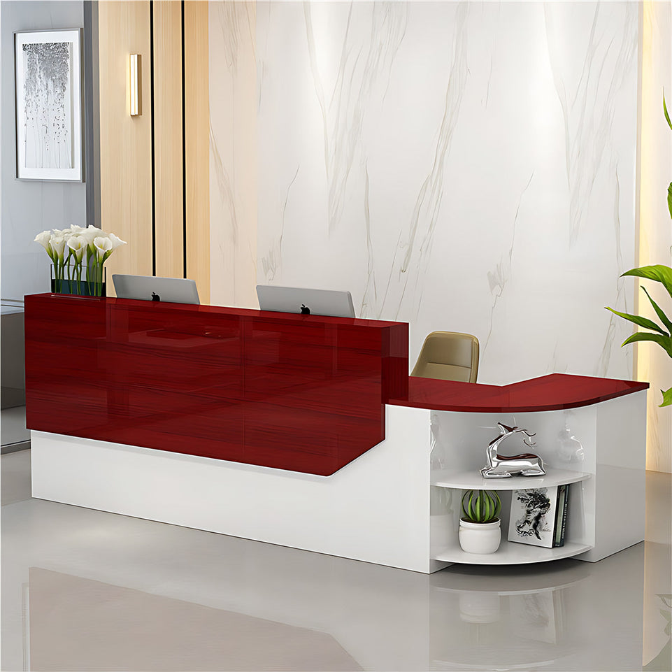 Simple L-shape Wooden Front Reception Desk with Filing Cabinet JDT-761-071-EKC(East Coast)