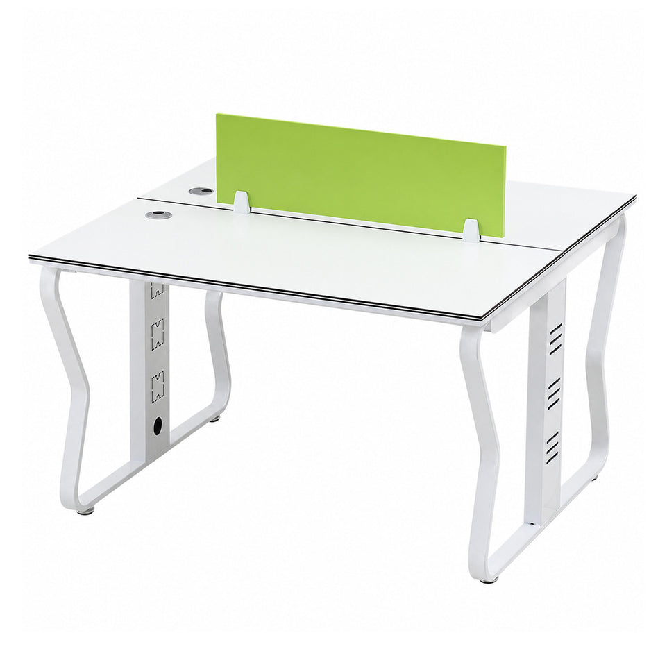 Modern Workstation Desk with Privacy Panels, Cable Management and Mobile Storage