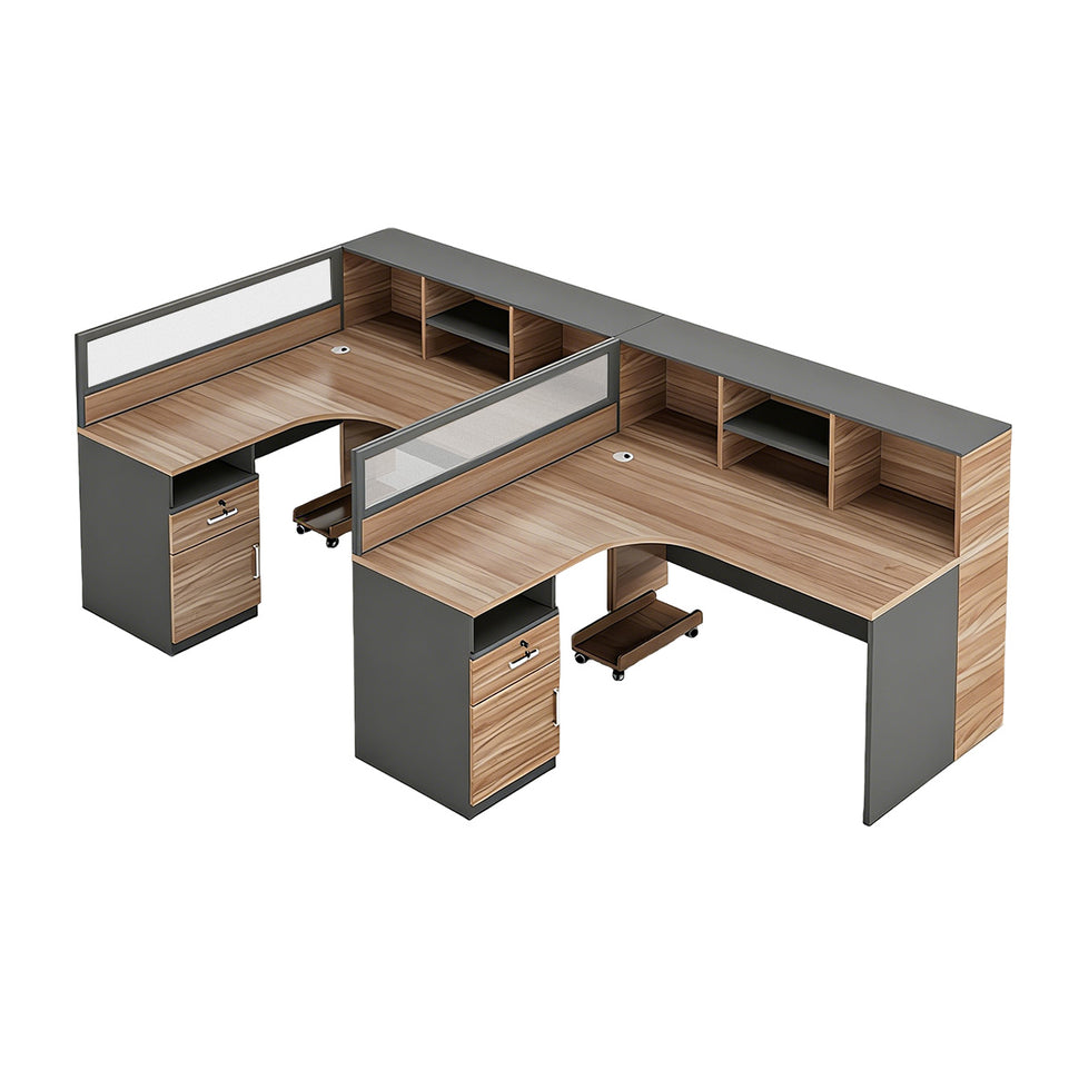 Office Workstation Desk 55-220 in Wide with Privacy Panel for Home Office