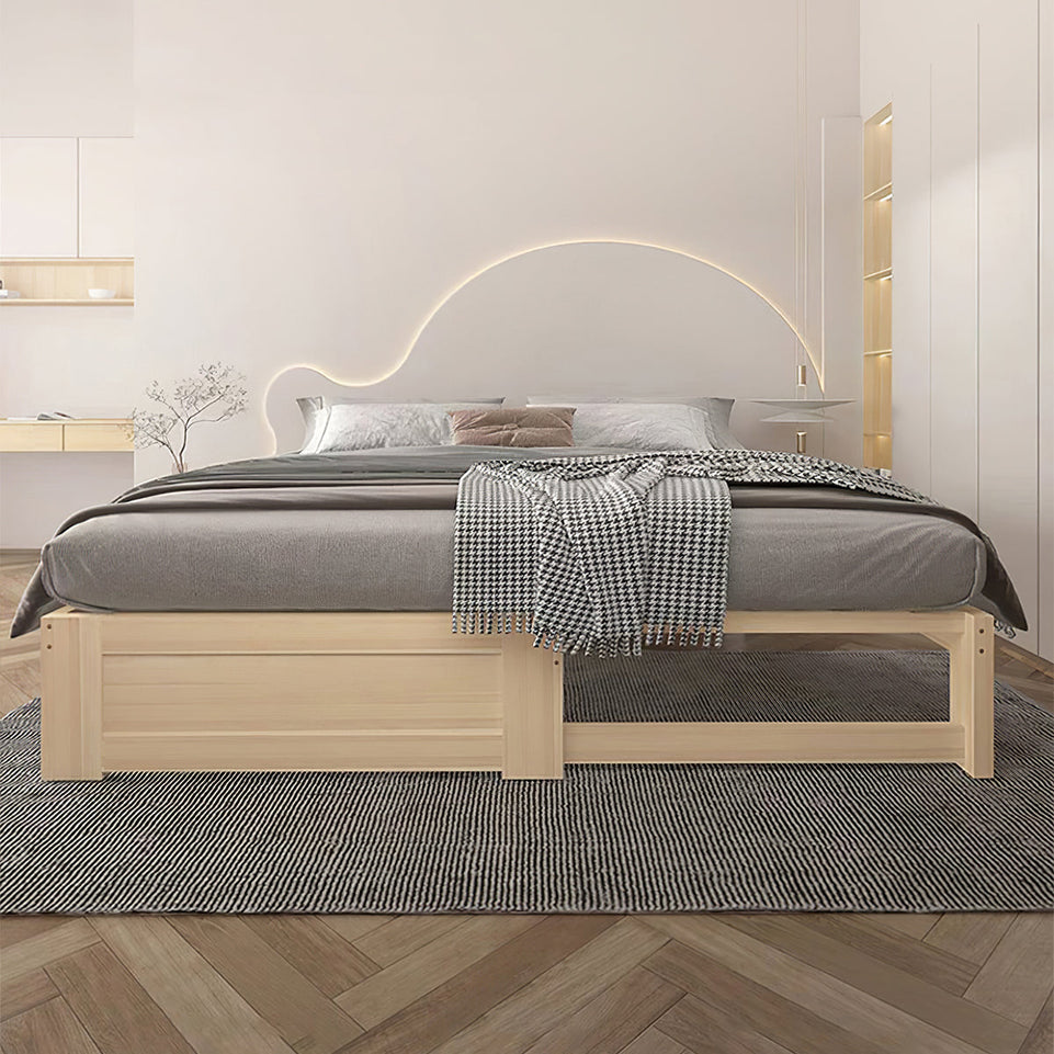Versatile solid wood extendable bed detail close-up with folding design