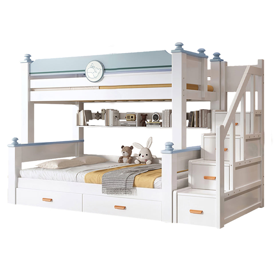 Minimalist Children's Bunk Bed with Ladder and Mattress BED-2027(In Stock)