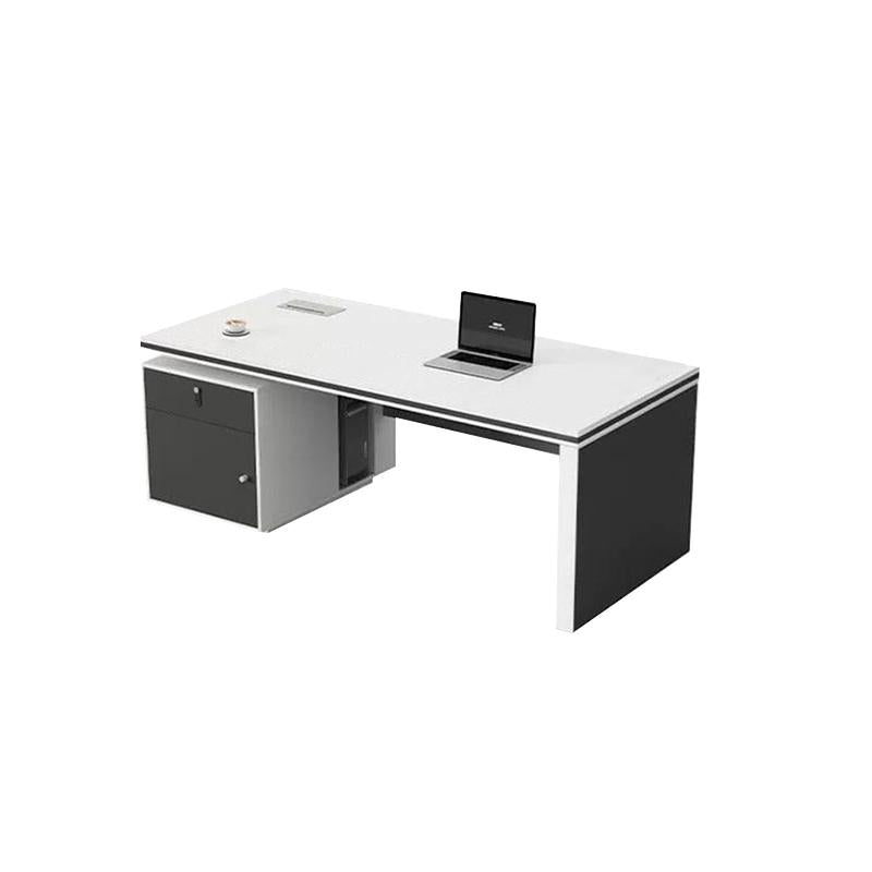 Modern Minimalist Executive Desk With Thick Panel Legs and PC Ventilation Ports LBZ-10190