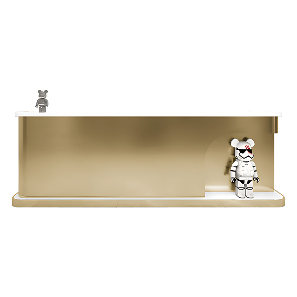 Corner Display Reception Counter with Ample Storage Space for Company JDT-064