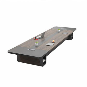 Rectangular Conference Table with Cable Management, Side Storage & Breathable Mesh