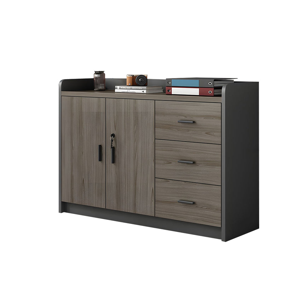 Elegant Wooden Office Low Cabinet With Lock, Large Storage Space, Smooth Silent Doors, Ideal for Conference Rooms and Workspaces CWG-2168