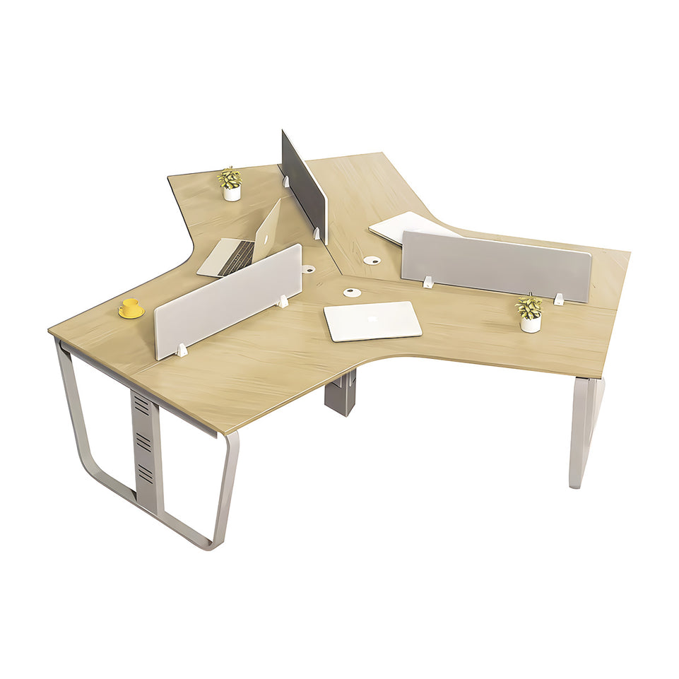 Sculpted Staff Desk Minimalist Modern Office Computer Desk Screen Card Seat Twin Staff Desk YGZ-1017