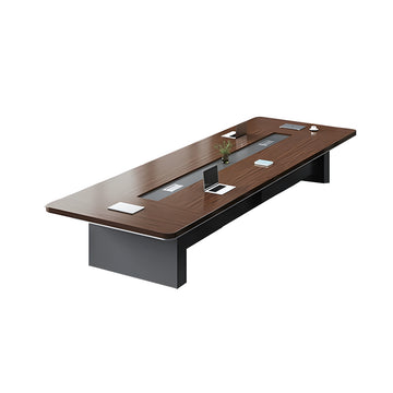 Rectangular Conference Table with Cable Management, Lumbar Support & Fluted Front