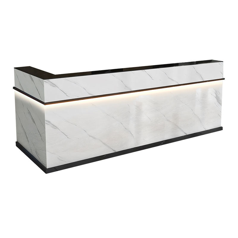 Compact Baked Paint Reception Desk With Keyboard Tray And Lockable Drawer For Salons, Boutiques And Offices JDT-1049