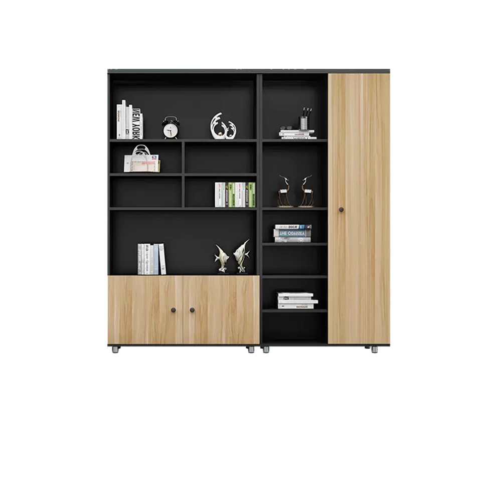 Rectangular Wooden File Cabinet with Open Storage Compartments WJG-745