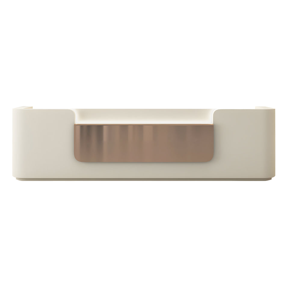 Modern Reception Desk 63-150 in Wide with File Drawers for Office Lobby