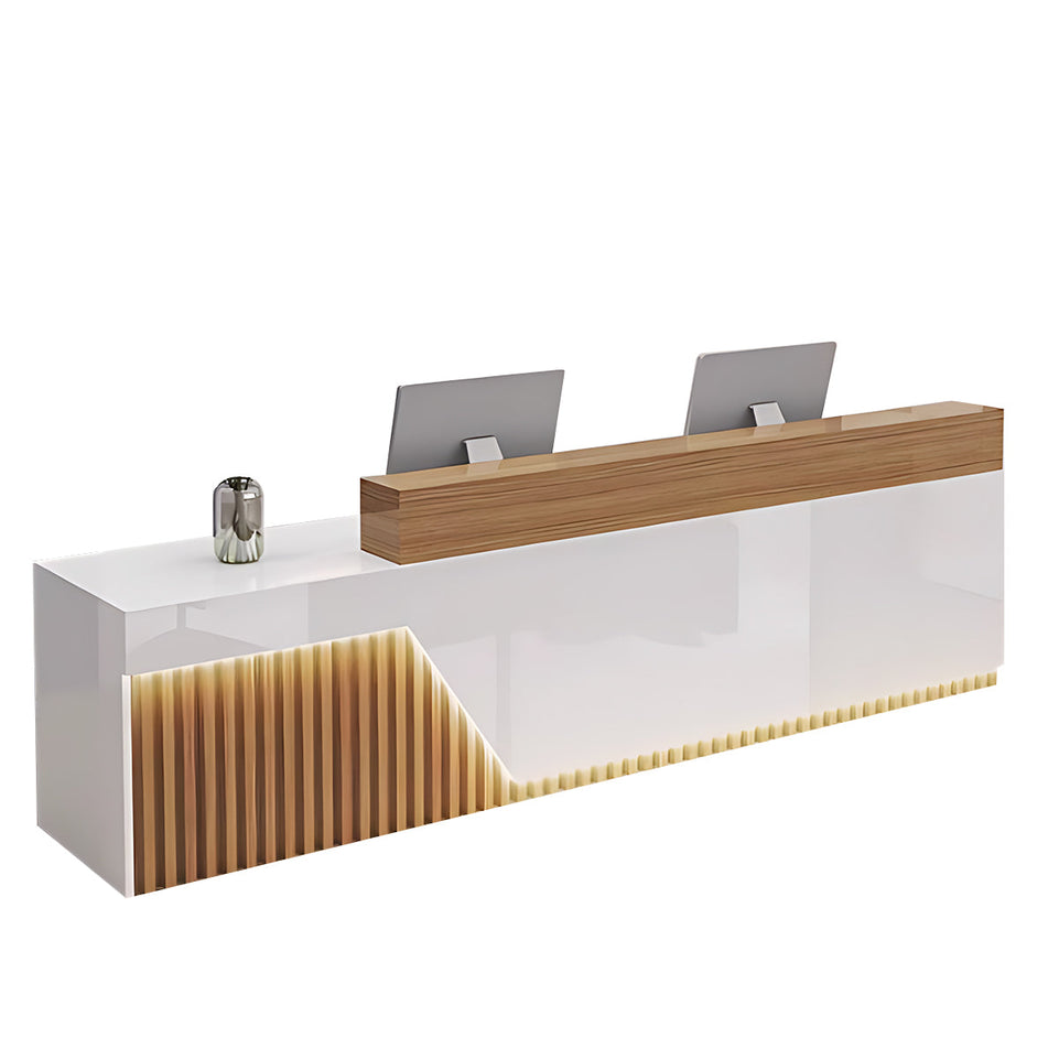 Modern Reception Desk LED Lighting Storage Eco Friendly for Salon Office JDT-2305