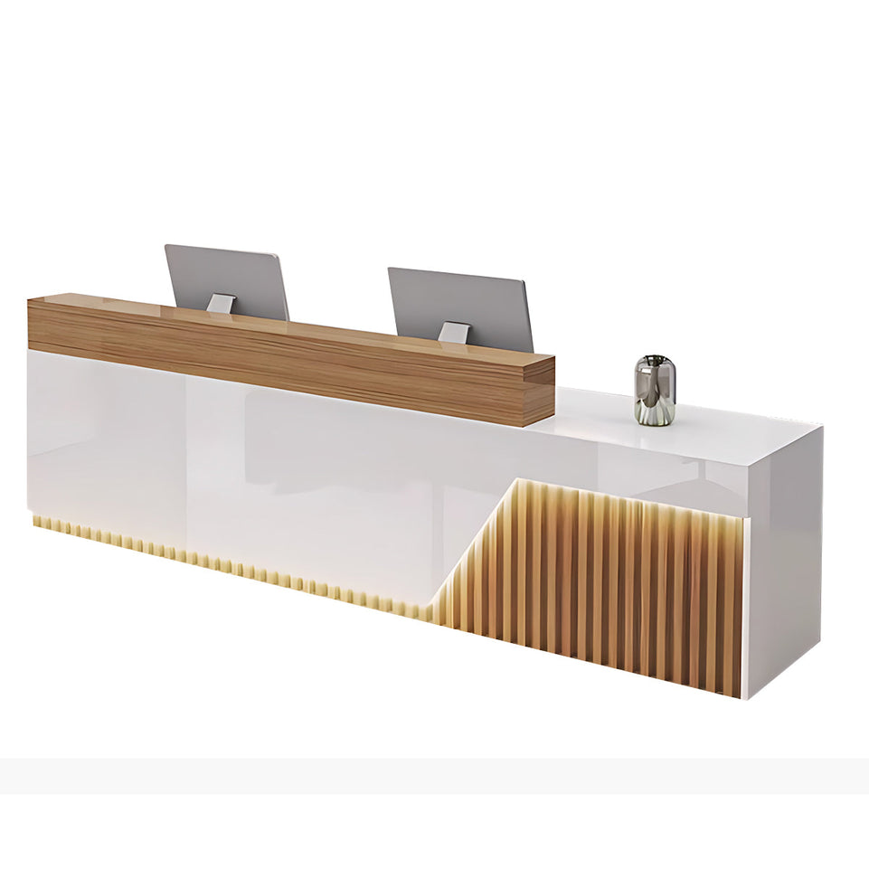 Modern Reception Desk LED Lighting Storage Eco Friendly for Salon Office JDT-2305