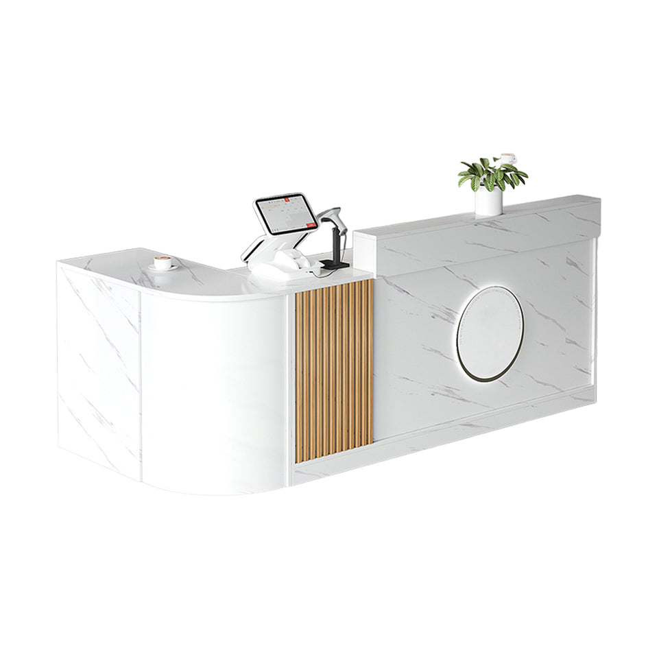 Minimalist And Efficient Reception Desk With Widened Desktop,Multi-Functional Storage And Lockable Drawer Design JDT-2249