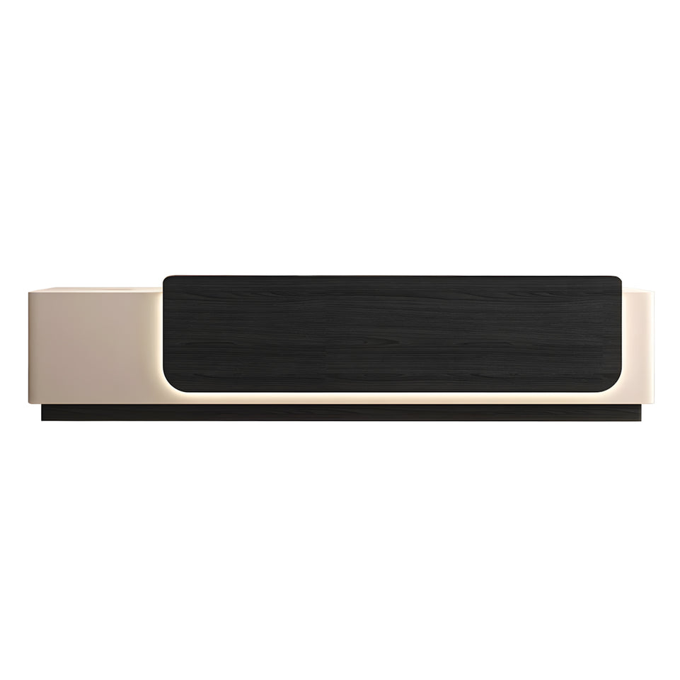 Retail Reception Desk 63-157 in Wide with File Drawers, LED Lighting & Transaction Counter