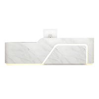 Corner Arc-Edge Straight Minimalist Reception Desk With Keyboard Tray, Cabinets, And Drawers For Hotels JDT-1074