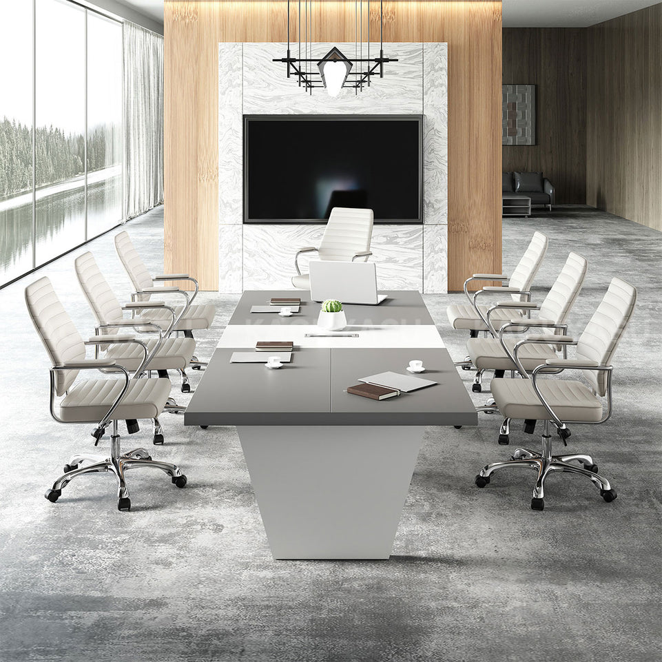 Modern Two-Tone Rectangular Conference Table with Architectural Legs MBS-HYZ-3002(In Stock)