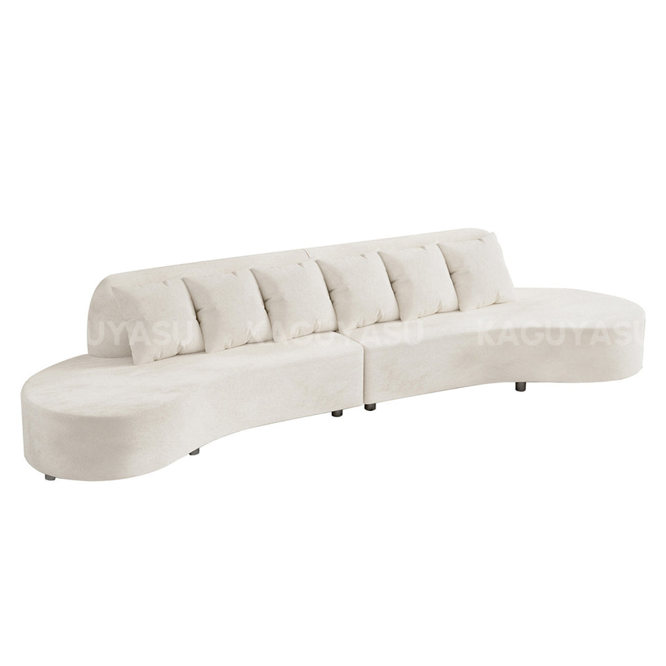 The Serpentine Curve: Premium Cream Sectional Sofa SZ-SF-0004