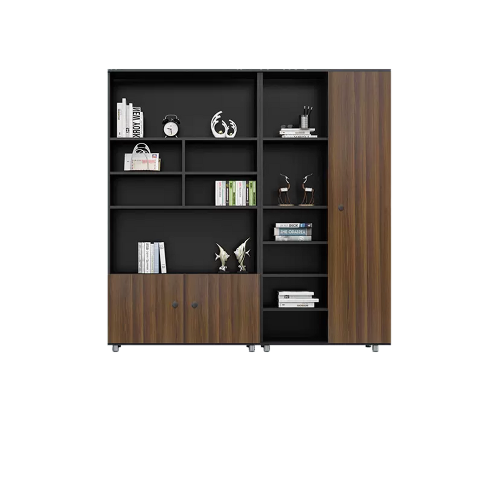 Rectangular Wooden File Cabinet with Open Storage Compartments WJG-745